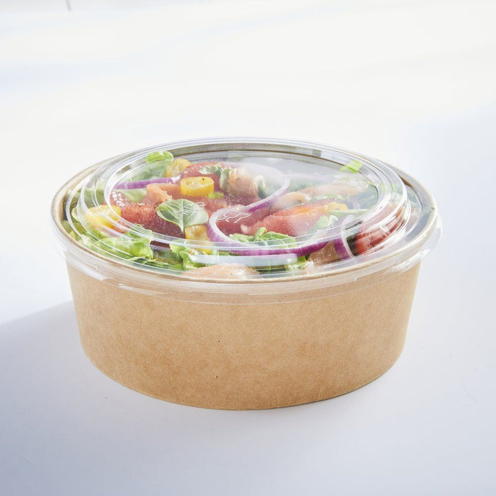 rPET lids for 550ml/750ml kraft bowls/salad bowls (400 units)