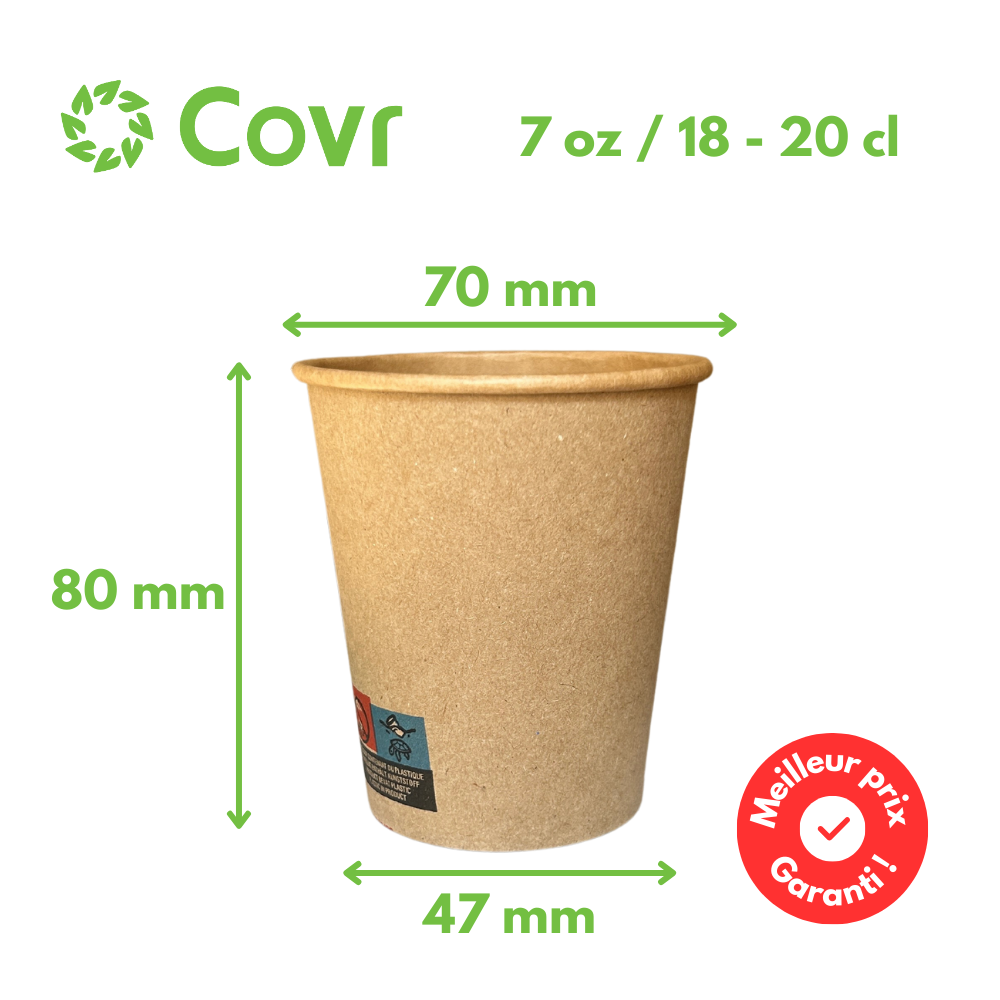 Kraft paper cups 18-20 cl / 7 oz