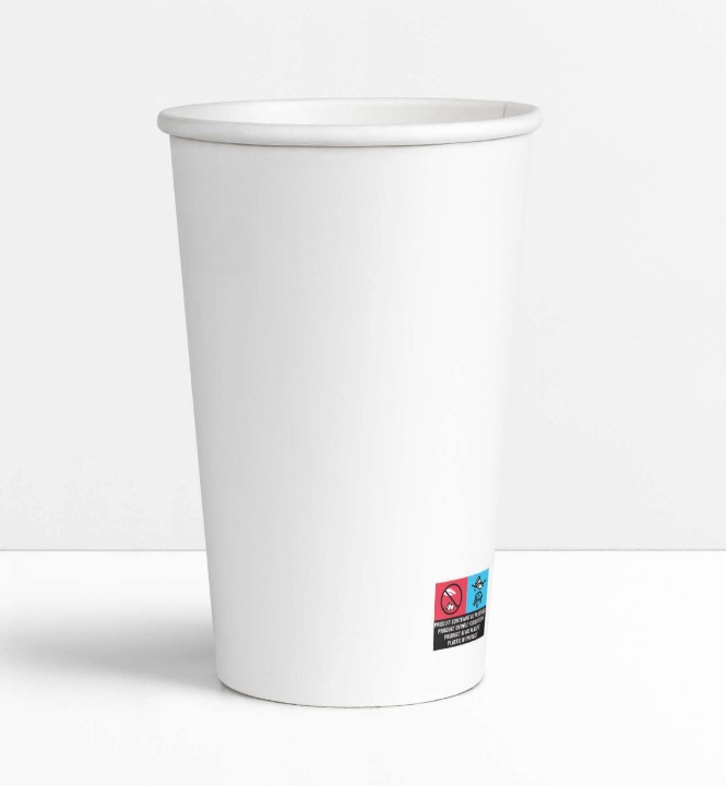 White paper cups 50 cl / 16 oz