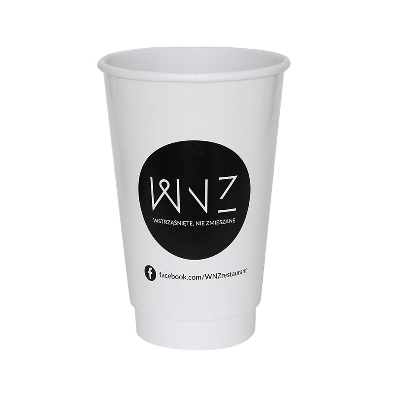 Customized 45 cl / 16 oz double-wall paper cups (1,000 units or more)