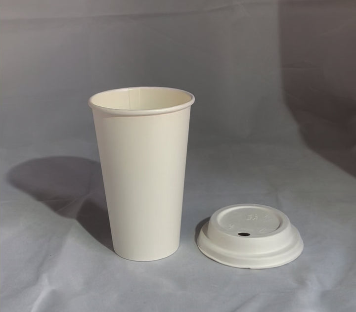 White paper cups 50 cl / 16 oz