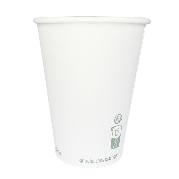 White plastic-free paper cups 40 cl - 14 oz (1000 units)