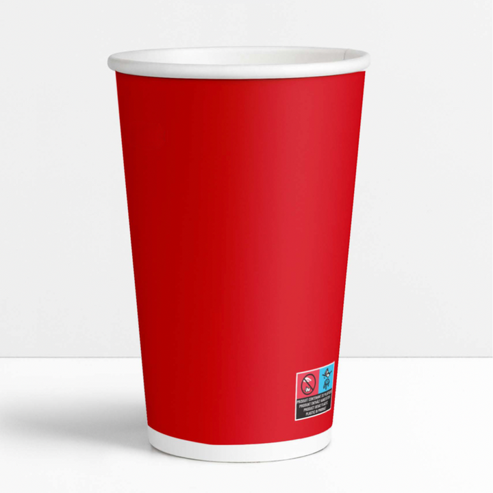 Red paper cups 50 cl / 16 oz cold drinks