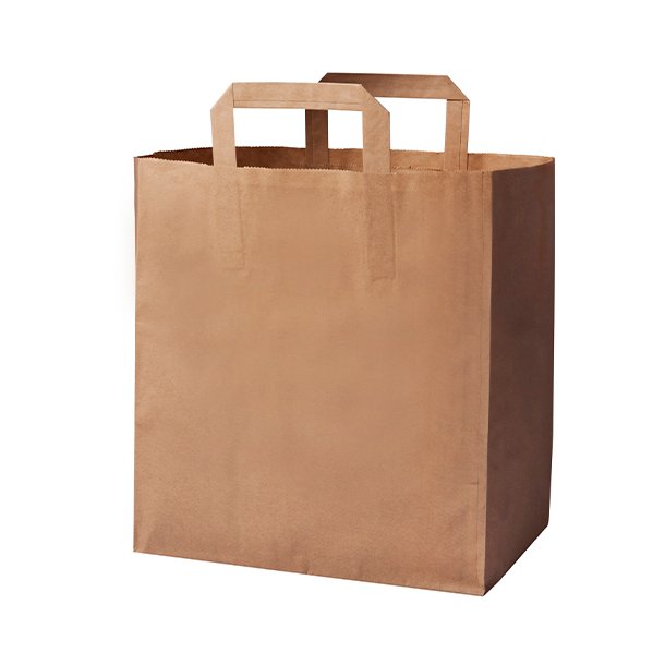 Brown Kraft paper bags 26+14x30 cm 80 gr (250 units)